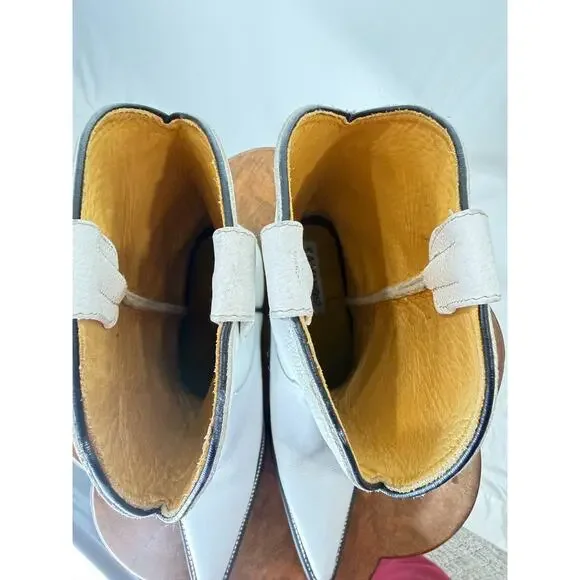 Caminos 14" Tall White Leather Western Boot US Mens 11.5 #0135C Made In Mexico - Picture 12 of 16